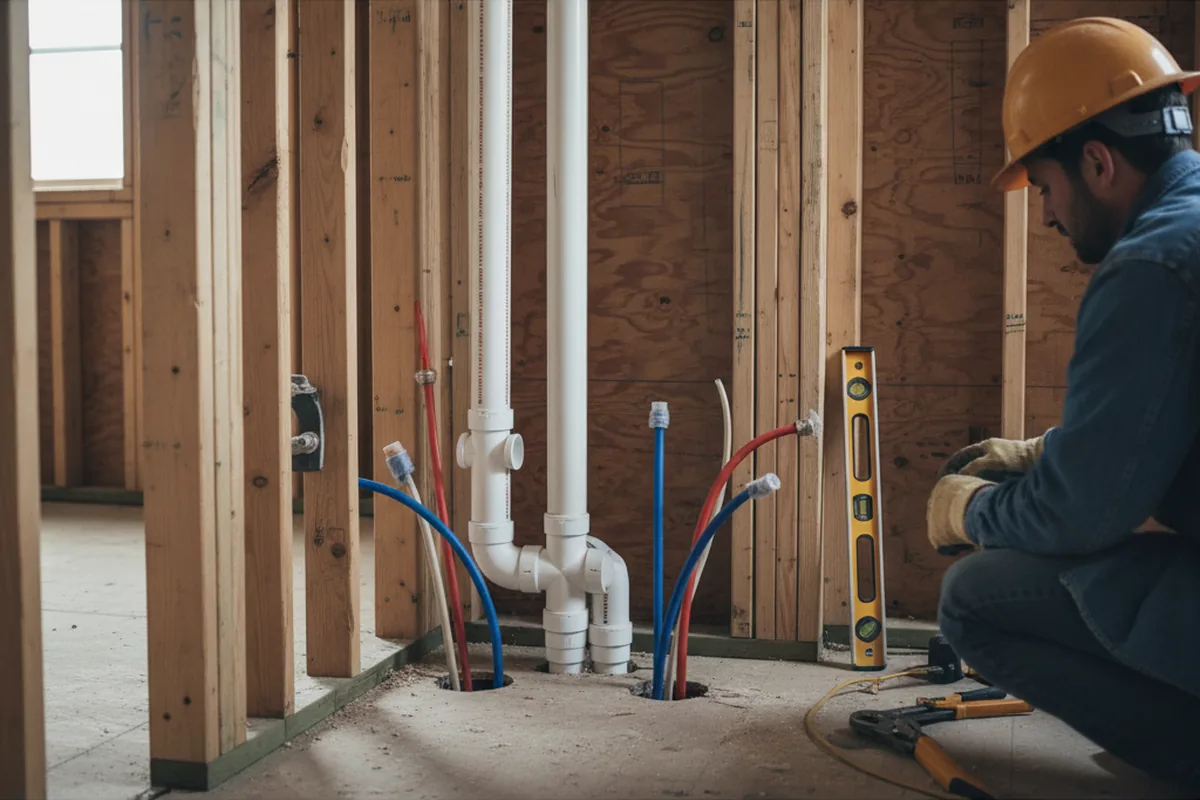 Drain and supply rough-in during Leak Detection in Sarver